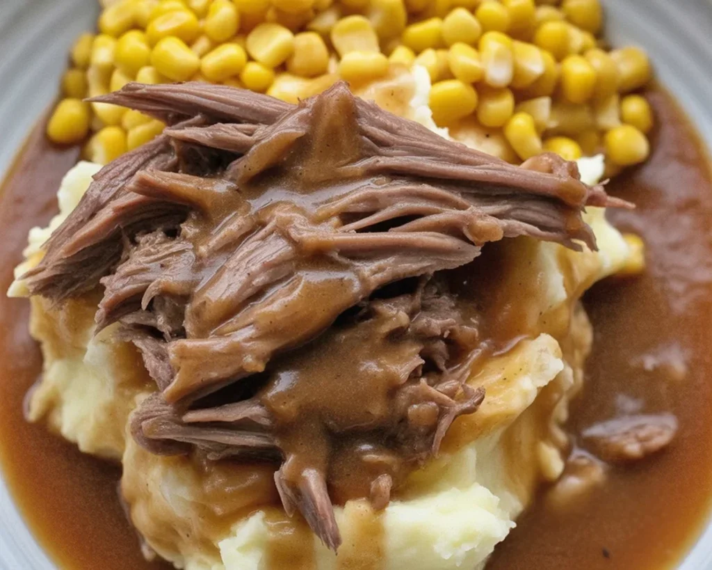 Tender round steak cooked in savory gravy for a delicious meal.