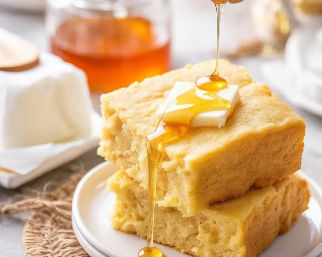 Delicious golden sweet cornbread baked to perfection with crispy edges.